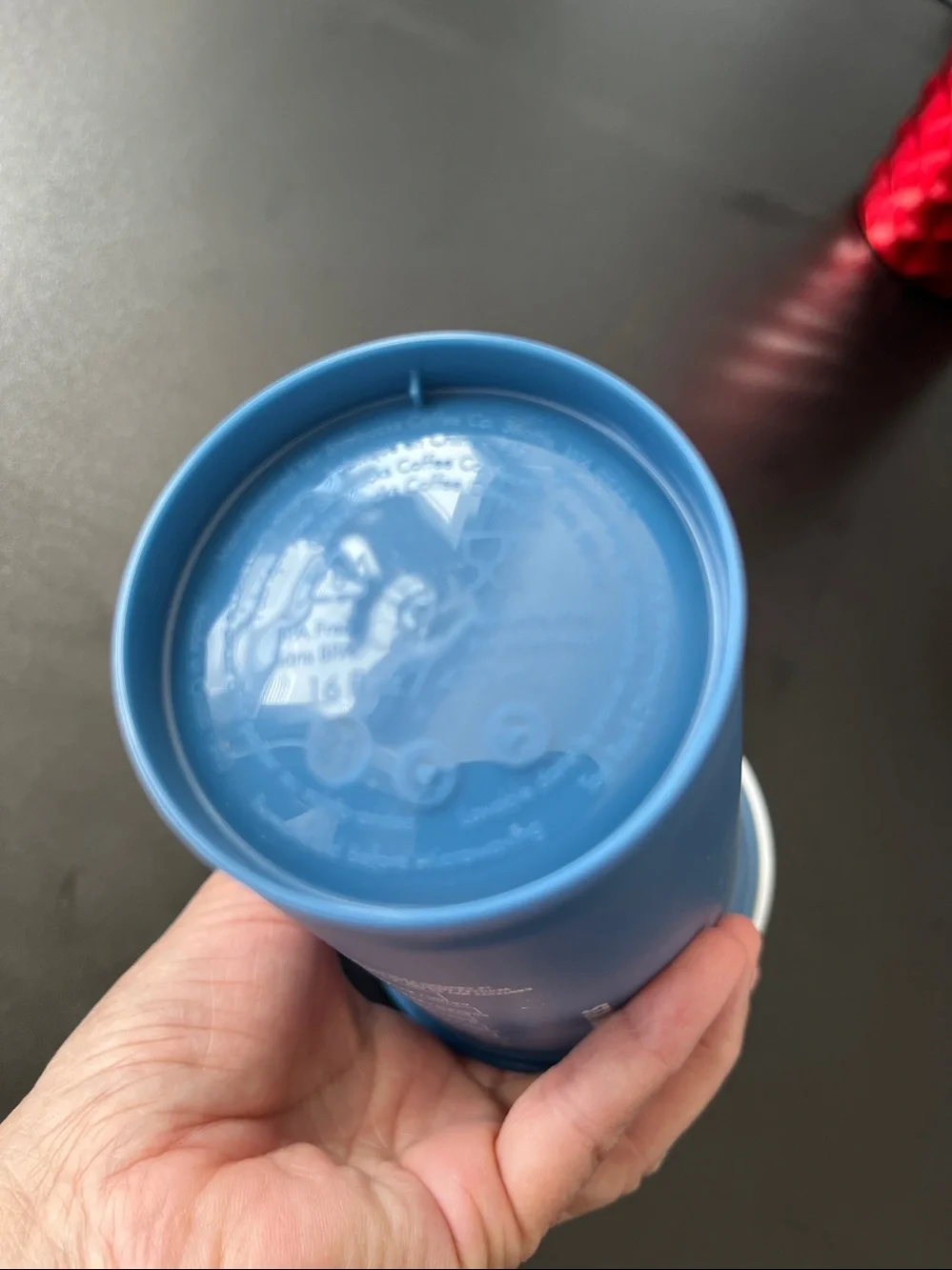 Starbucks Red Stainless Steel Tumbler + Blue Candy Cane Reusable Hot Cup, NEW